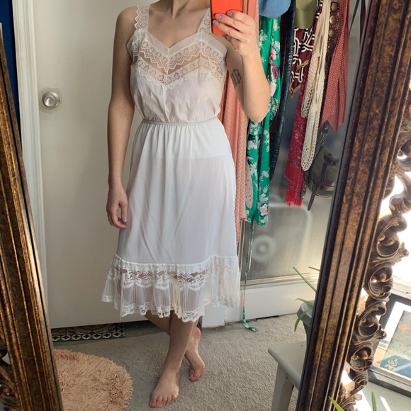 1930s 40s Vintage Lace Cotton Slip Camisole Top S - Picture 11 of 11